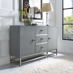 Mccardle Modern 3 Drawer Wine Console Bar Cabinet by Orren Ellis