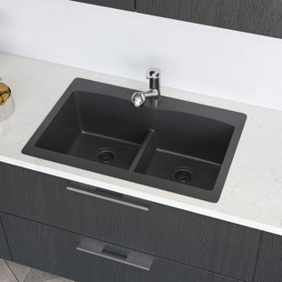 Find The Perfect Engineered Stone Double Basin Kitchen Sinks Wayfair Quickview