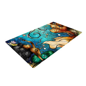 Mandie Manzano Under the Sea Mermaids Blue Area Rug