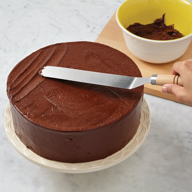 Cake Boss Wooden Tools and Gadgets Stainless Steel Offset Icing Spatula