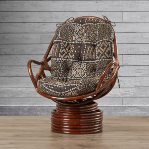 Sandstone Rattan Swivel Rocker by Loon Peak