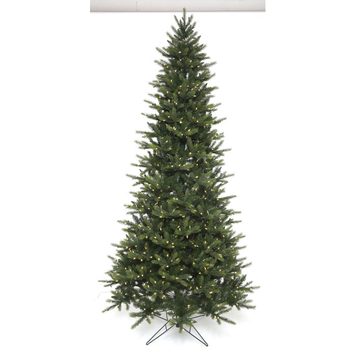 The Holiday Aisle Easy Plus Slim Greenridge 7 5 Green Spruce Easy Plus Slim Greenridge 7 5 Green Spruce Artificial Christmas Tree With 700 Clear White Lights