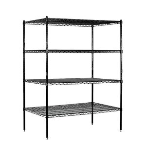 Wire Stationary 4 Shelf Shelving Unit Starter