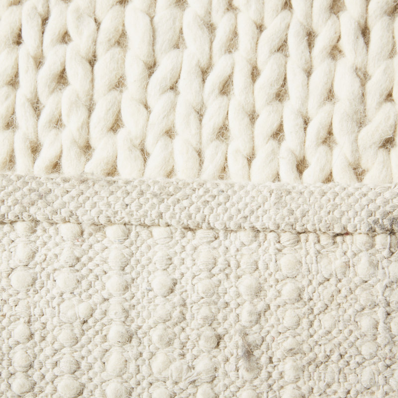 Mercury Row Dunfee Chunky HandWoven Wool Off White Area Rug & Reviews