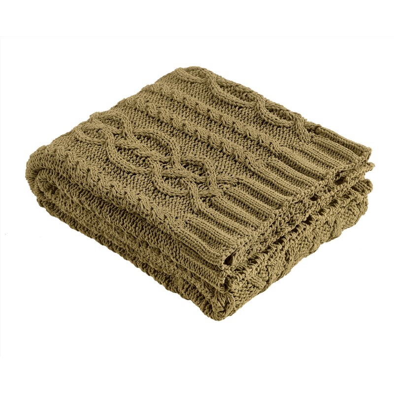 Brielle Chenille Chunky Cable Knit Throw & Reviews | Wayfair