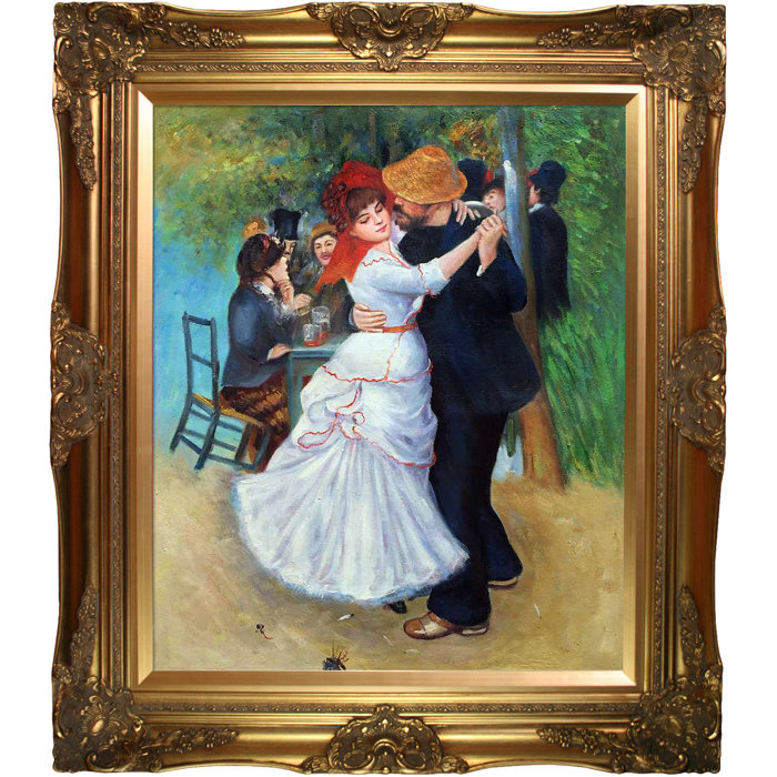 La Pastiche Dance At Bougival By Pierre Auguste Renoir Framed Dance At Bougival By Pierre Auguste Renoir Framed Painting Print