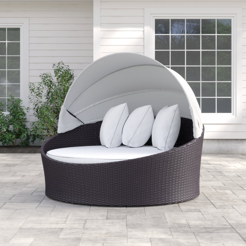 Sol 72 Outdoor Brentwood Canopy Patio Daybed with Cushions & Reviews ...