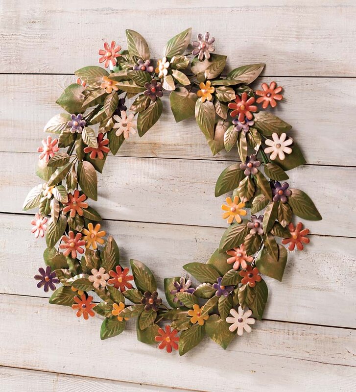 Plow & Hearth Handmade Recycled Metal Floral Wreath | Wayfair.ca