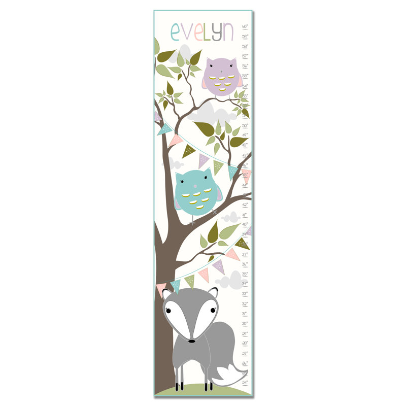 Finny And Zook Personalized Fox Owl Tree Growth Chart Wayfair Personalized Fox And Owl Tree Growth Chart