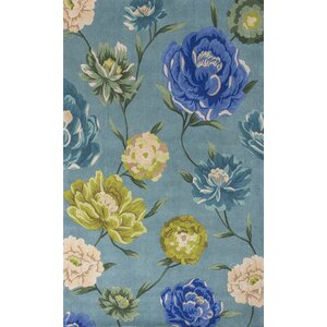 Las Cazuela Blue Floral Area Rug