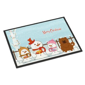 Merry Christmas Carolers Chow Chow Doormat