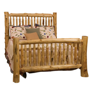 Traditional Cedar Log Slat Bed by Fireside Lodge