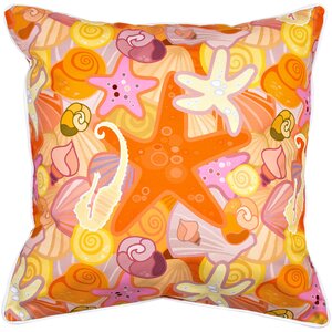 Coastal Sea Life Pastel Throw Pillow