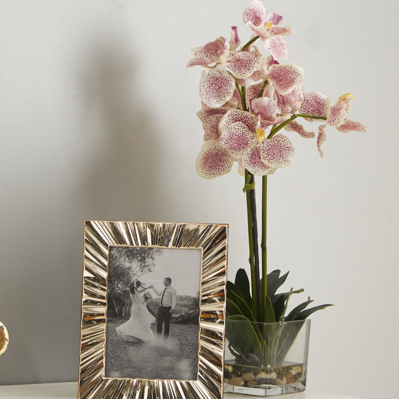 Nearly Natural Vanda Silk Orchid Flower With Gl Vase Reviews Vanda Silk Orchid Flower With Gl Vase