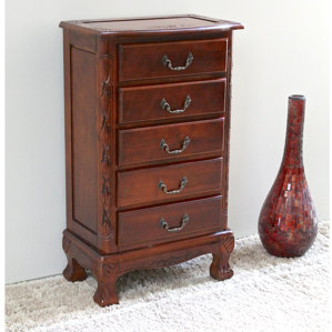 Windsor Hand Carved Jewelry Chest by International Caravan