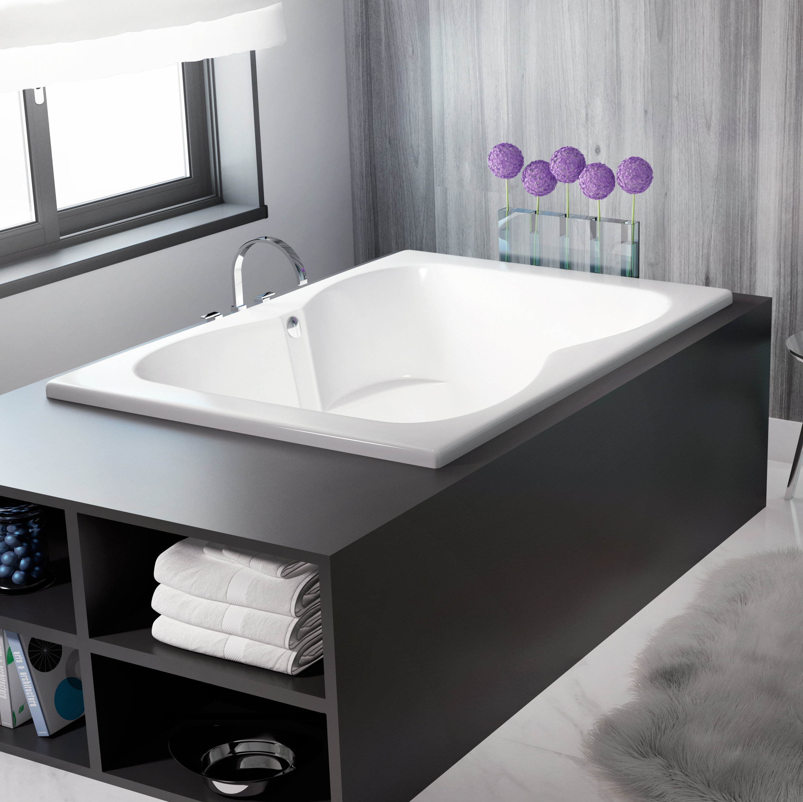 Jacuzzi® Mito 60" x 42" Drop In Soaking Bathtub Wayfair