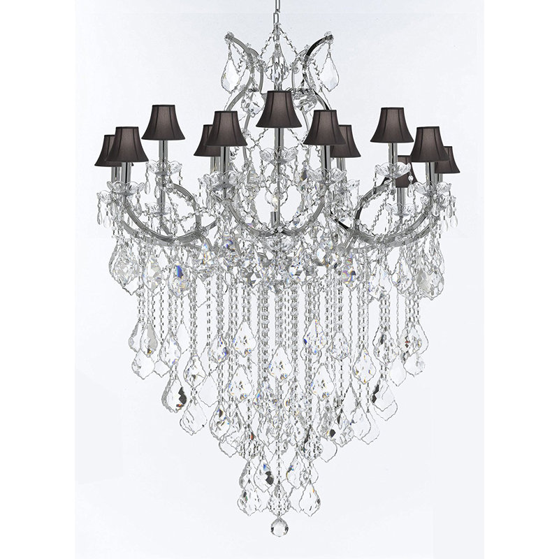 Astoria Grand Alvarado 16 Light Shaded Crystal Chandelier Wayfair Alvarado 16 Light Shaded Crystal Chandelier