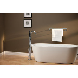Trinsicu00ae Bathroom Single Handle Floor Mount Tub Filler with Hand Shower