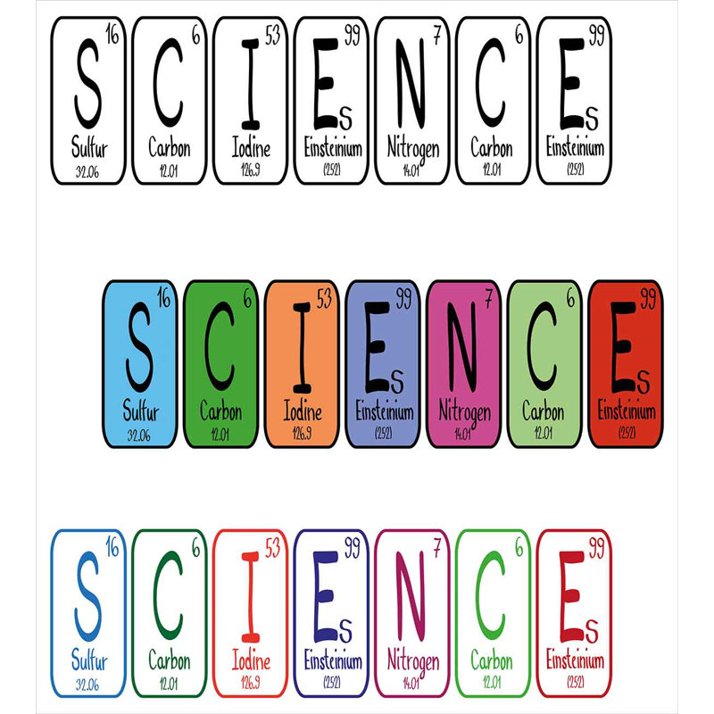 Periodic Table Science Letterings With Capital Elements School Students Chemistry Lovers Duvet Cover Set