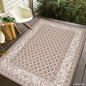 Benningfield Rectangle All Weather Mocha Indoor/Outdoor Area Rug