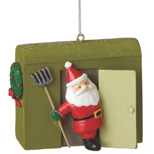 Santa with Ice House Ornament