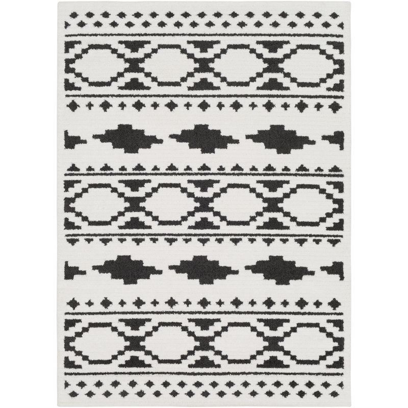 Union Rustic Rhodes Bohemian Ivory Black Area Rug Reviews Wayfair