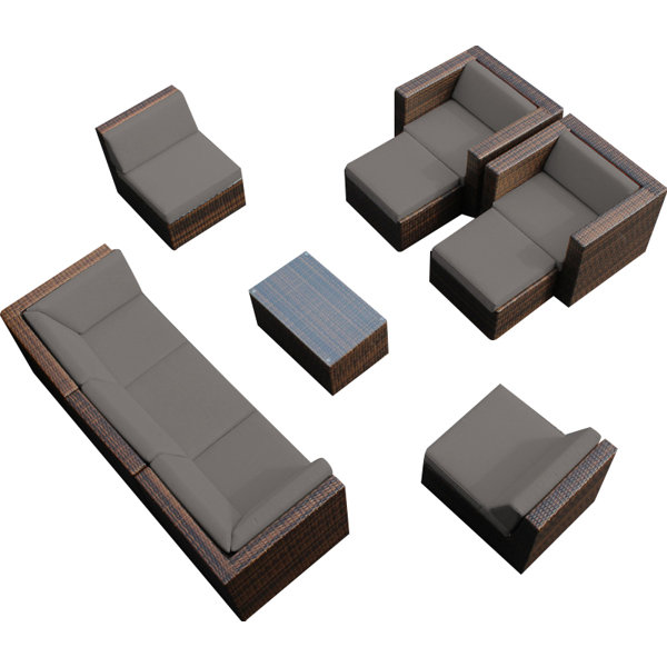 Ohana Depot Ohana 10 Piece Sunbrella Sectional Set with Cushions