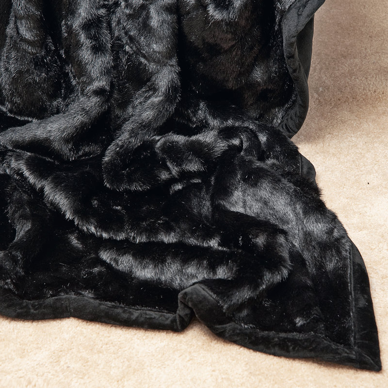 Best Home Fashion, Inc. Faux Fur Lounge Throw Blanket & Reviews Wayfair