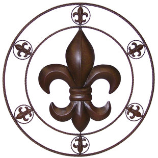 Fleur De Lis Metal Wall Decor Wayfair Circle Fleur De Lis Metal Wall Décor