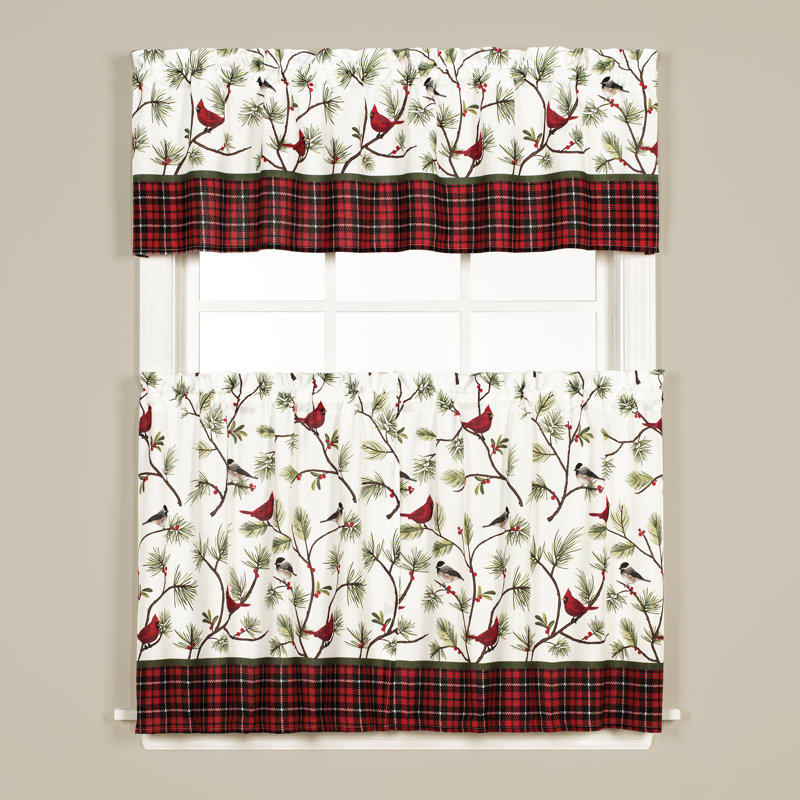 The Holiday Aisle Winter Birds 58" Window Valance & Reviews Wayfair