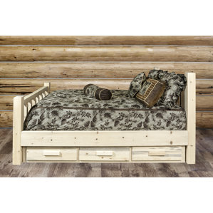 Abella Clear Lacquer Storage Platform Bed by Loon Peak