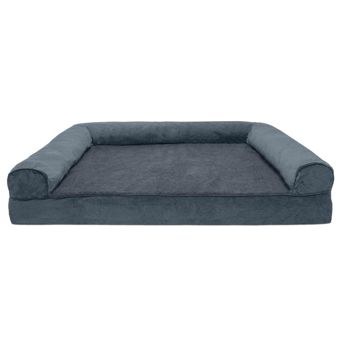 Grimaldo Faux Fleece And Chenille Soft Woven Memory Top Dog Sofa Bolster