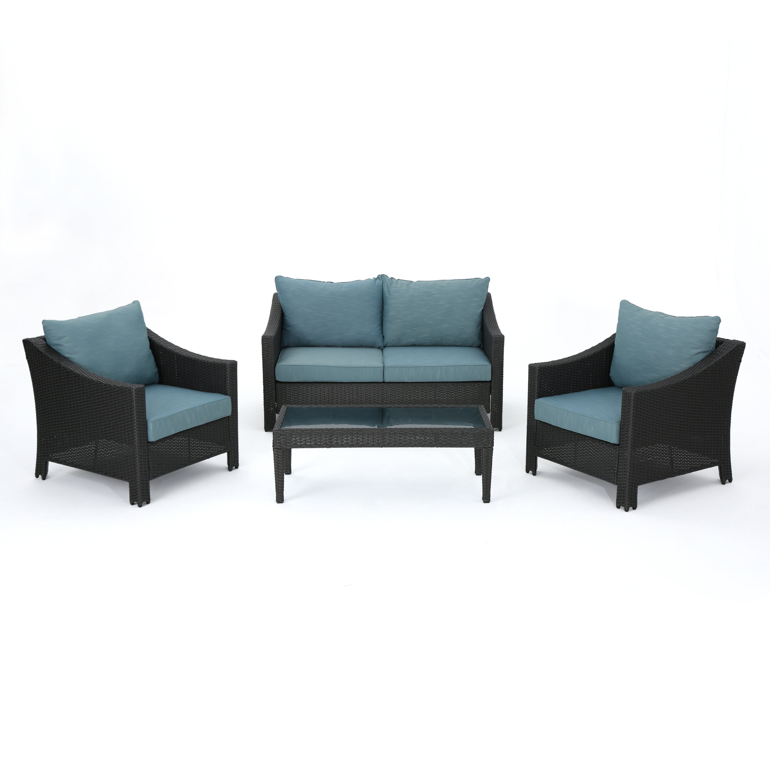 Orellana 4 Piece Rattan Sofa Set With Cushions
