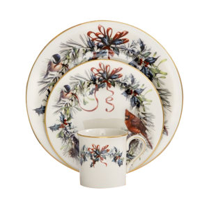 Winter Greetings 12 Piece Dinnerware Set, Service for 4