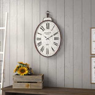 Large Oval Wall Clocks You Ll Love Wayfair Stapleton Pocket Watch Wall Clock