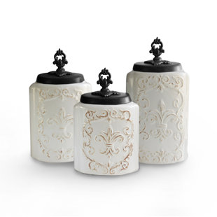 White Kitchen Canisters Jars You Ll Love Wayfair Quickview White