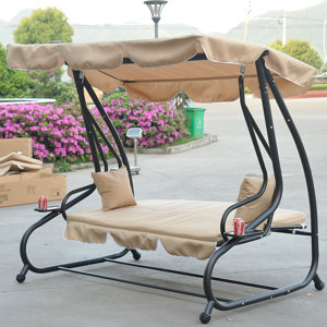 Whitney Outdoor Covered Porch Swing with Stand