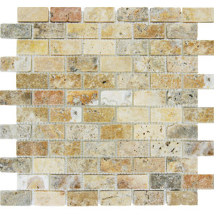 Travertine Tile Wayfair Tuscany Scabas 1 X 2 Travertine Mosaic Tile In Beige