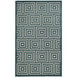 Candor Blue Geometric Outdoor Area Rug