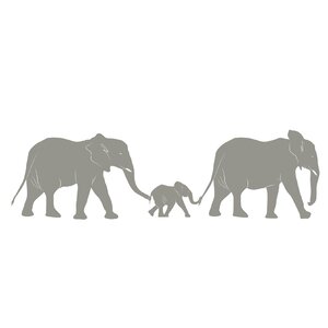 Elephant Train Family Wall Decal