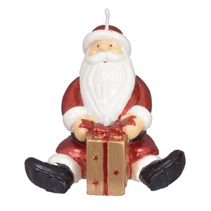 Sitting Santa with Gift Box Novelty Candle