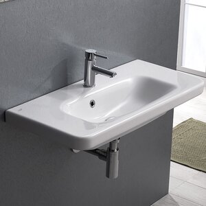 Noura Plus Ceramic Rectangular Drop-In Bathroom Sink with Overflow