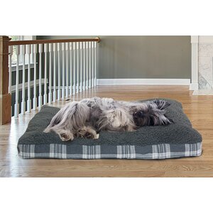 Faux Sheepskin and Plaid Deluxe Dog Pillow