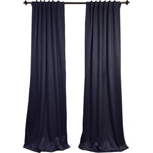 Carden Solid Extra Wide Thermal Blackout Rod Pocket and Tab top Single Curtain Panel