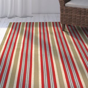 Artique Hand-Woven Green/Red Area Rug