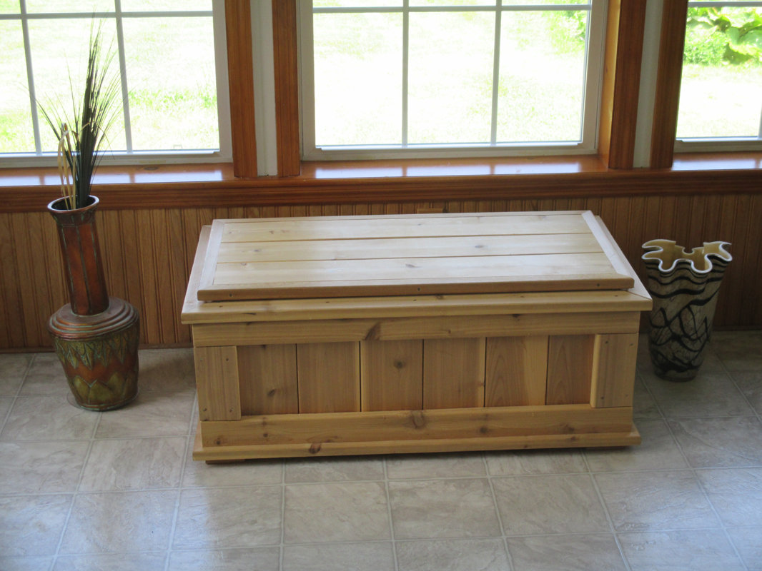 August Grove Guillaume Premium Quality Indoor/Outdoor Cedar Storage Bench & Reviews Wayfair