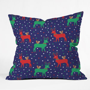 Zoe Wodarz Geo Pop Deer Blue Throw Pillow