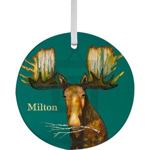 Merry Moose Personalized Ornament by Eli Halpin