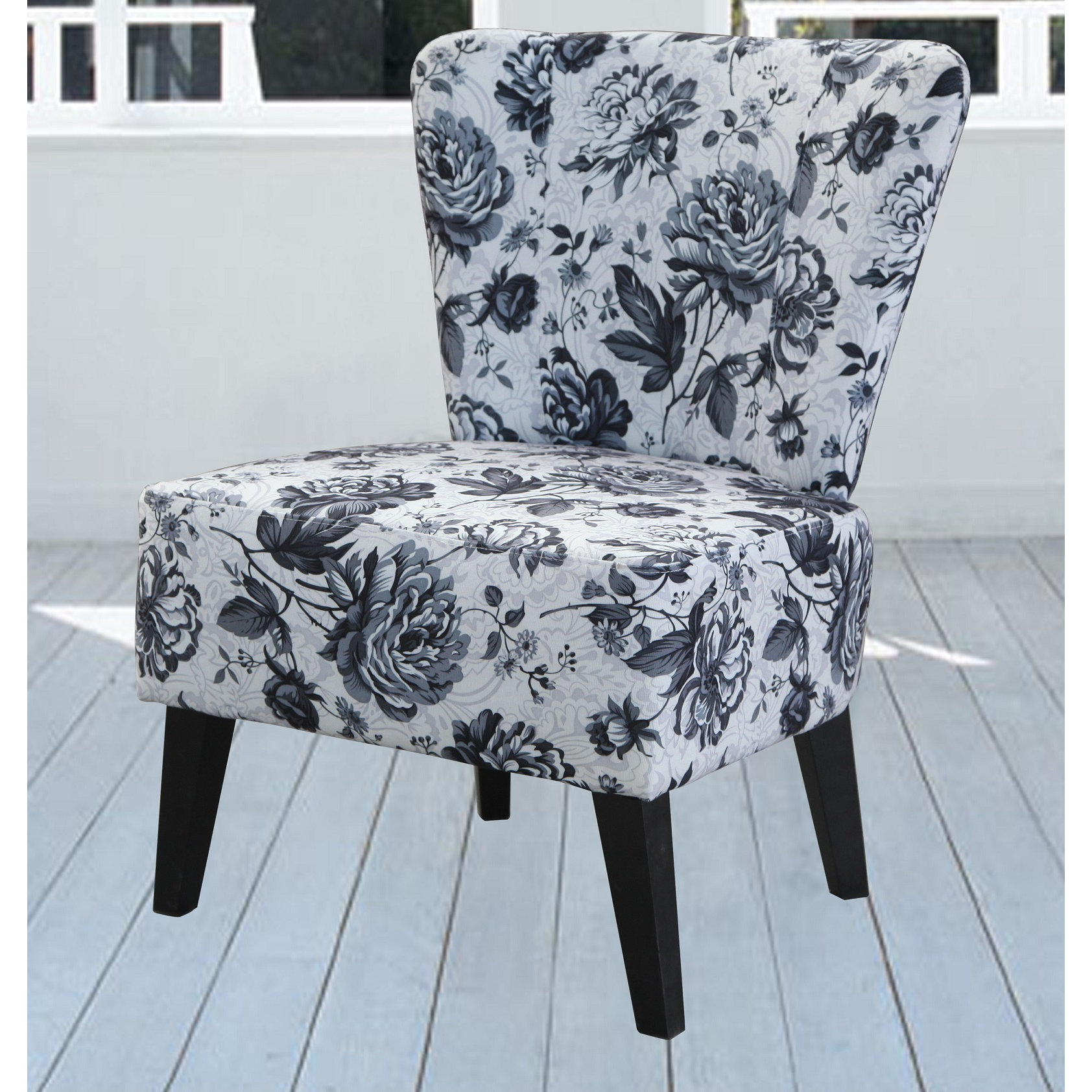 Charlton Home Briscoe Grey Flower Slipper Chair & Reviews | Wayfair.ca