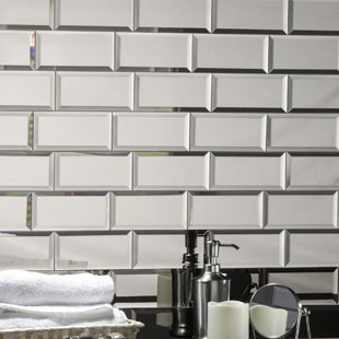 Gl Mirrored L And Stick Backsplash Tile You Ll Love Wayfair Echo 3 X 6 Mirror Gl L Stick Subway Tile In Silver